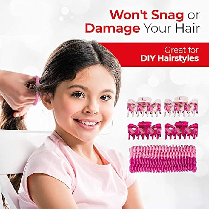 TITANIA Flower Hair Clips - 4 Pcs + Hair Elastics - 8Pcs - Image 5